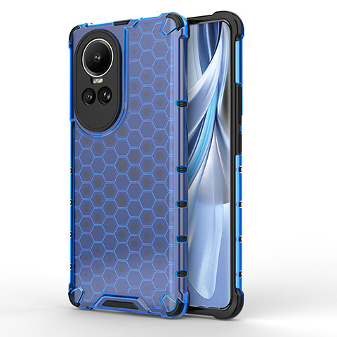 Carcasa Bumper Funda Silicona Transparente 360 Grados AM1 para Oppo Reno10 5G Azul