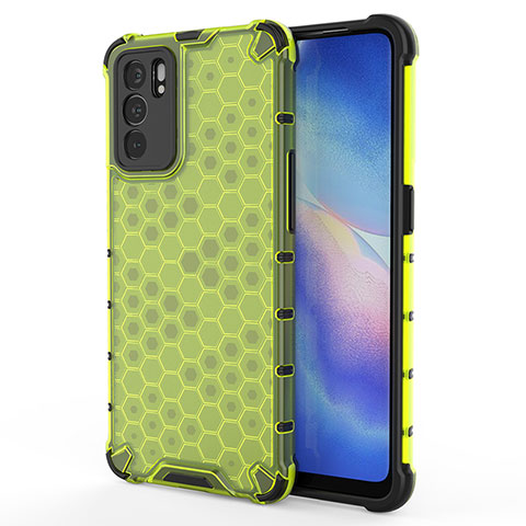 Carcasa Bumper Funda Silicona Transparente 360 Grados AM1 para Oppo Reno6 5G Verde