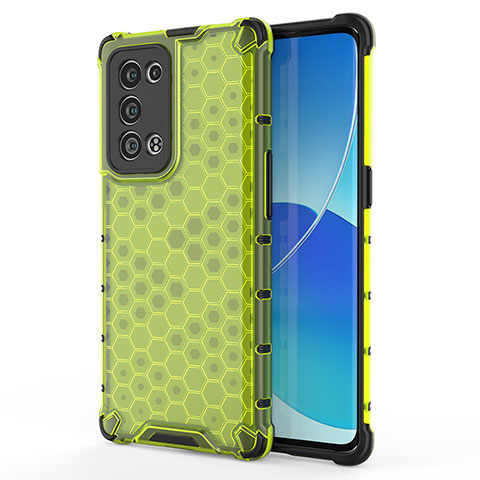 Carcasa Bumper Funda Silicona Transparente 360 Grados AM1 para Oppo Reno6 Pro+ Plus 5G Verde