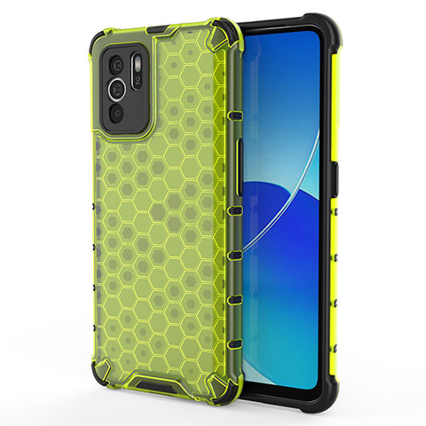 Carcasa Bumper Funda Silicona Transparente 360 Grados AM1 para Oppo Reno6 Z 5G Verde