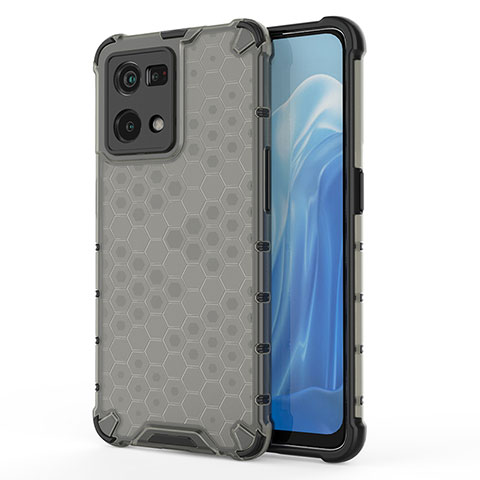 Carcasa Bumper Funda Silicona Transparente 360 Grados AM1 para Oppo Reno7 4G Negro