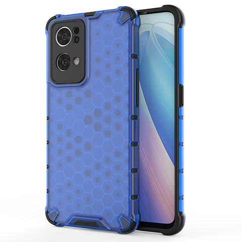 Carcasa Bumper Funda Silicona Transparente 360 Grados AM1 para Oppo Reno7 Pro 5G Azul