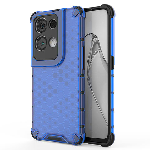 Carcasa Bumper Funda Silicona Transparente 360 Grados AM1 para Oppo Reno8 Pro+ Plus 5G Azul