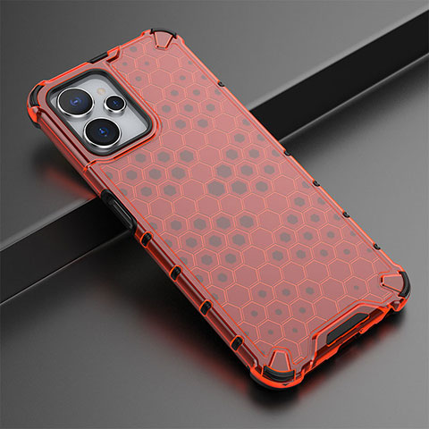 Carcasa Bumper Funda Silicona Transparente 360 Grados AM1 para Realme 10 5G Rojo