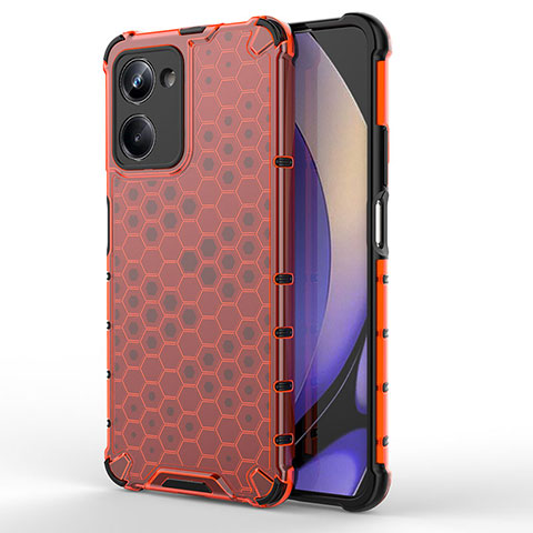 Carcasa Bumper Funda Silicona Transparente 360 Grados AM1 para Realme 10 Pro 5G Rojo