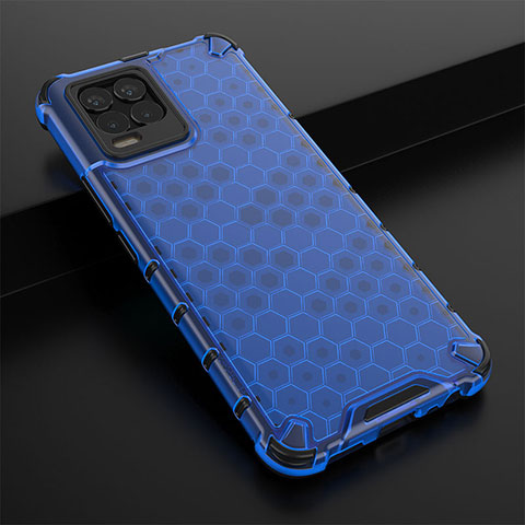 Carcasa Bumper Funda Silicona Transparente 360 Grados AM1 para Realme 8 4G Azul