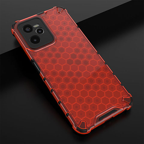 Carcasa Bumper Funda Silicona Transparente 360 Grados AM1 para Realme C35 Rojo