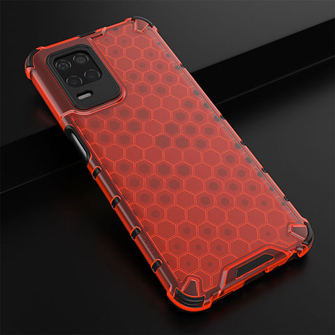 Carcasa Bumper Funda Silicona Transparente 360 Grados AM1 para Realme V13 5G Rojo