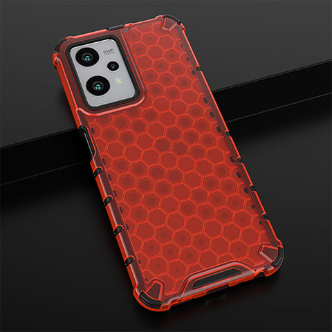 Carcasa Bumper Funda Silicona Transparente 360 Grados AM1 para Realme V25 5G Rojo