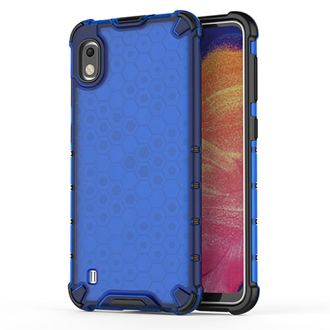 Carcasa Bumper Funda Silicona Transparente 360 Grados AM1 para Samsung Galaxy A10 Azul