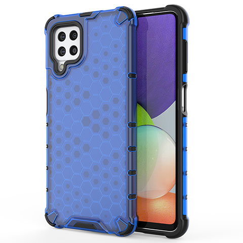 Carcasa Bumper Funda Silicona Transparente 360 Grados AM1 para Samsung Galaxy A22 4G Azul