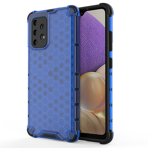 Carcasa Bumper Funda Silicona Transparente 360 Grados AM1 para Samsung Galaxy A32 5G Azul