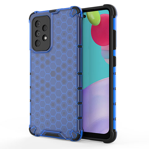 Carcasa Bumper Funda Silicona Transparente 360 Grados AM1 para Samsung Galaxy A52 4G Azul