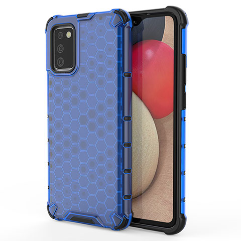 Carcasa Bumper Funda Silicona Transparente 360 Grados AM1 para Samsung Galaxy F02S SM-E025F Azul