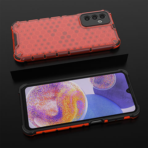 Carcasa Bumper Funda Silicona Transparente 360 Grados AM1 para Samsung Galaxy F23 5G Rojo