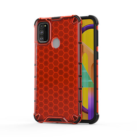 Carcasa Bumper Funda Silicona Transparente 360 Grados AM1 para Samsung Galaxy M21 Rojo