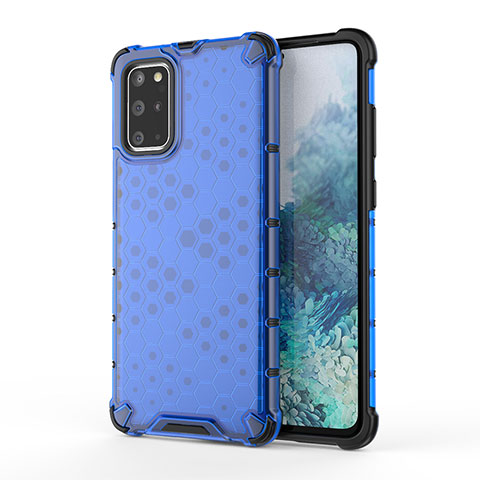 Carcasa Bumper Funda Silicona Transparente 360 Grados AM1 para Samsung Galaxy S20 Plus Azul