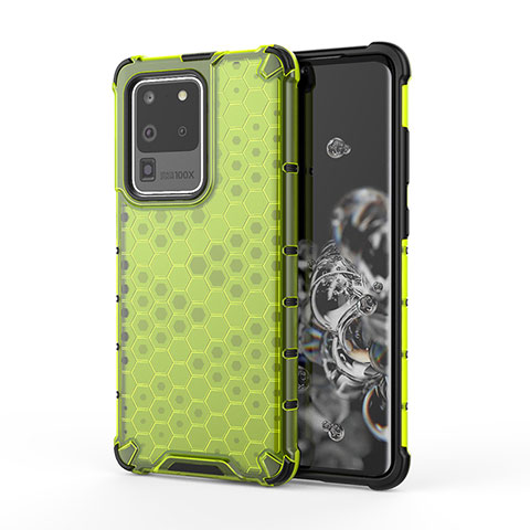 Carcasa Bumper Funda Silicona Transparente 360 Grados AM1 para Samsung Galaxy S20 Ultra 5G Verde