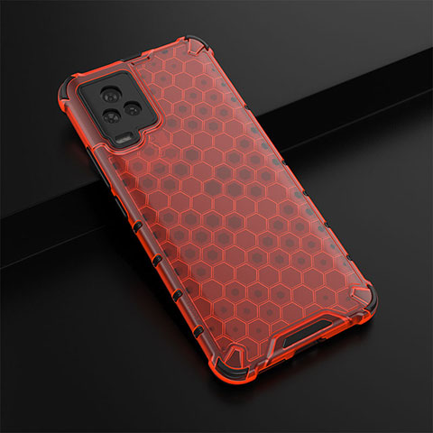 Carcasa Bumper Funda Silicona Transparente 360 Grados AM1 para Vivo iQOO 7 5G Rojo