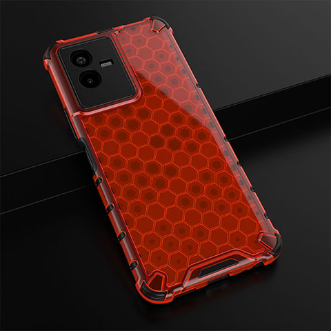 Carcasa Bumper Funda Silicona Transparente 360 Grados AM1 para Vivo T2x 5G Rojo