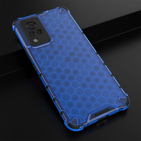 Carcasa Bumper Funda Silicona Transparente 360 Grados AM1 para Vivo V21 5G Azul