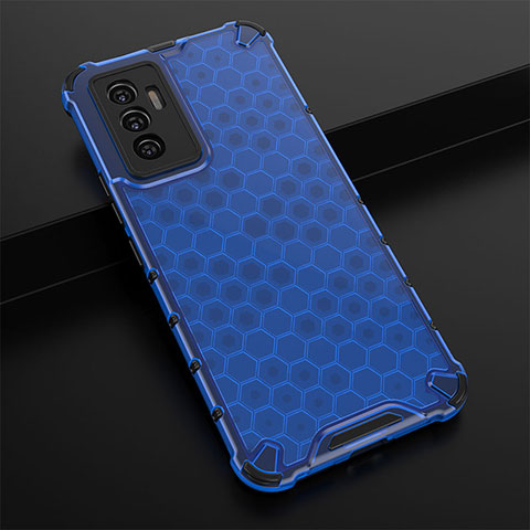 Carcasa Bumper Funda Silicona Transparente 360 Grados AM1 para Vivo V23e Azul