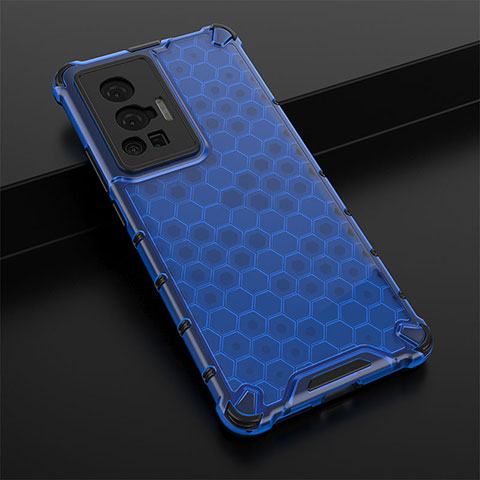 Carcasa Bumper Funda Silicona Transparente 360 Grados AM1 para Vivo X70 Pro 5G Azul