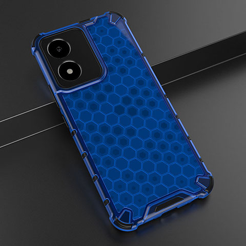 Carcasa Bumper Funda Silicona Transparente 360 Grados AM1 para Vivo Y02S Azul