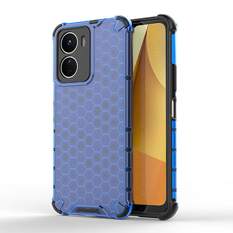 Carcasa Bumper Funda Silicona Transparente 360 Grados AM1 para Vivo Y16 Azul