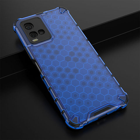 Carcasa Bumper Funda Silicona Transparente 360 Grados AM1 para Vivo Y21G Azul