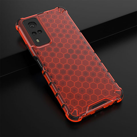 Carcasa Bumper Funda Silicona Transparente 360 Grados AM1 para Vivo Y51 (2021) Rojo