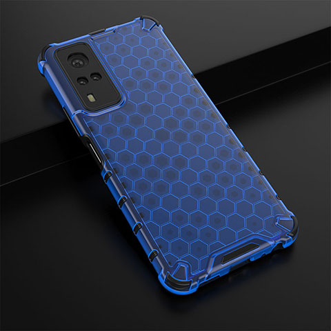 Carcasa Bumper Funda Silicona Transparente 360 Grados AM1 para Vivo Y51A Azul