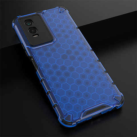 Carcasa Bumper Funda Silicona Transparente 360 Grados AM1 para Vivo Y74s 5G Azul