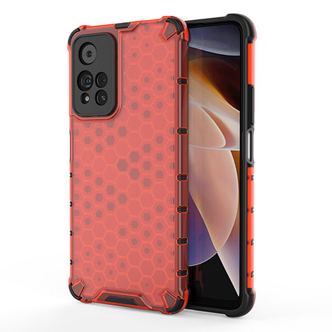 Carcasa Bumper Funda Silicona Transparente 360 Grados AM1 para Xiaomi Poco X4 NFC Rojo