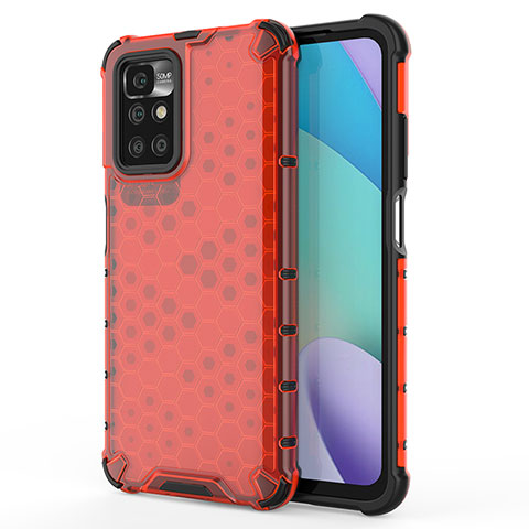 Carcasa Bumper Funda Silicona Transparente 360 Grados AM1 para Xiaomi Redmi 10 (2022) Rojo