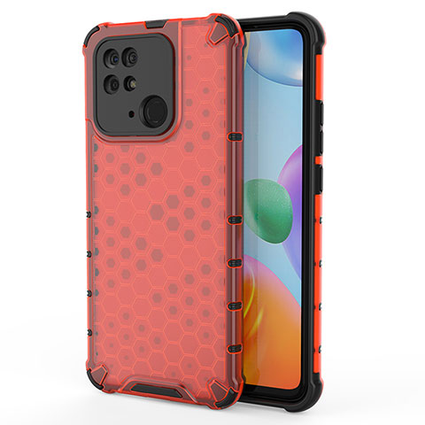 Carcasa Bumper Funda Silicona Transparente 360 Grados AM1 para Xiaomi Redmi 10 Power Rojo