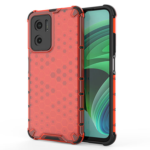 Carcasa Bumper Funda Silicona Transparente 360 Grados AM1 para Xiaomi Redmi 11 Prime 5G Rojo