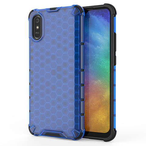 Carcasa Bumper Funda Silicona Transparente 360 Grados AM1 para Xiaomi Redmi 9A Azul