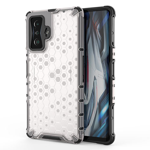 Carcasa Bumper Funda Silicona Transparente 360 Grados AM1 para Xiaomi Redmi K50 Gaming 5G Blanco