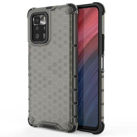 Carcasa Bumper Funda Silicona Transparente 360 Grados AM1 para Xiaomi Redmi Note 10 Pro 5G Negro