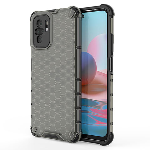 Carcasa Bumper Funda Silicona Transparente 360 Grados AM1 para Xiaomi Redmi Note 10S 4G Negro