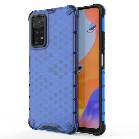 Carcasa Bumper Funda Silicona Transparente 360 Grados AM1 para Xiaomi Redmi Note 11 Pro 4G Azul