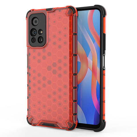 Carcasa Bumper Funda Silicona Transparente 360 Grados AM1 para Xiaomi Redmi Note 11S 5G Rojo