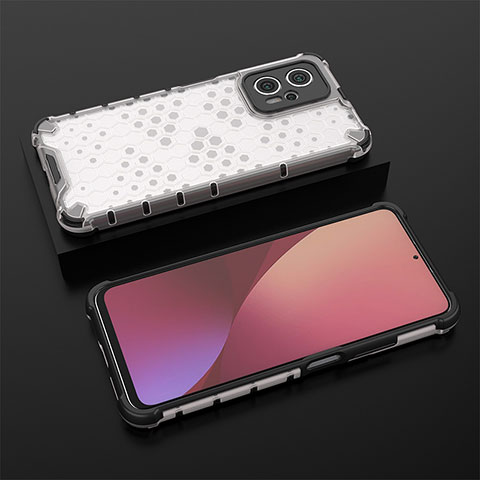 Carcasa Bumper Funda Silicona Transparente 360 Grados AM1 para Xiaomi Redmi Note 11T Pro+ Plus 5G Blanco