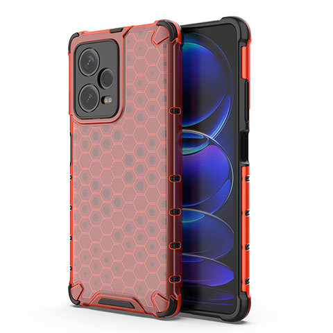 Carcasa Bumper Funda Silicona Transparente 360 Grados AM1 para Xiaomi Redmi Note 12 Explorer Rojo