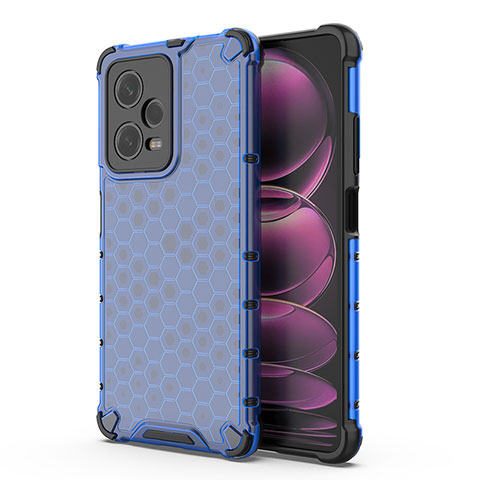 Carcasa Bumper Funda Silicona Transparente 360 Grados AM1 para Xiaomi Redmi Note 12 Pro 5G Azul