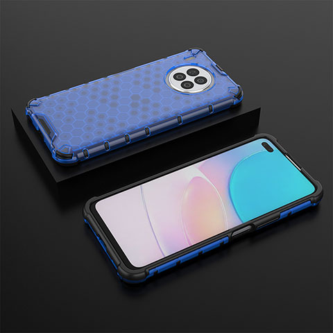 Carcasa Bumper Funda Silicona Transparente 360 Grados AM2 para Huawei Honor 50 Lite Azul