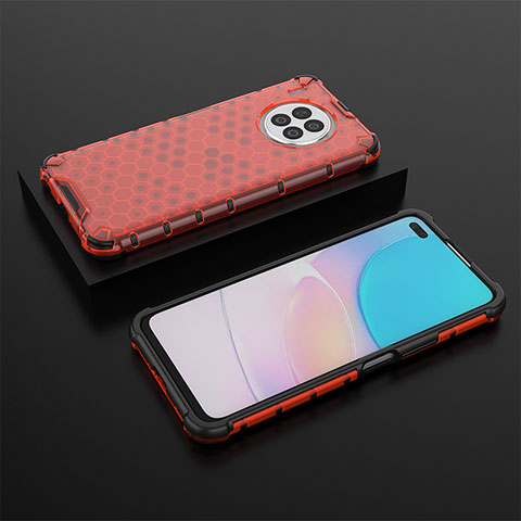 Carcasa Bumper Funda Silicona Transparente 360 Grados AM2 para Huawei Honor 50 Lite Rojo