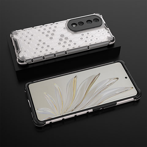 Carcasa Bumper Funda Silicona Transparente 360 Grados AM2 para Huawei Honor 70 Pro+ Plus 5G Blanco