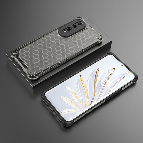 Carcasa Bumper Funda Silicona Transparente 360 Grados AM2 para Huawei Honor 80 Pro 5G Negro